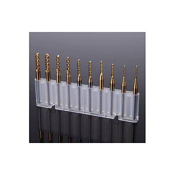 PCB Mini Karbür Freze Kesici 1.0-3.0mm 10 lu Set 3.175mm Shank
