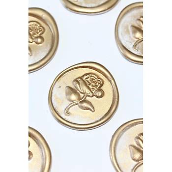  Mühürcüm White Gold Rosebuds 12 Adet 3D Hazır Kendinden Yapışkanlı Sticker Mühür RM2107