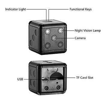 1080P HD Mini Zar Kamera SQ16 Gece Görüş 32Gb TF Kart Desteği