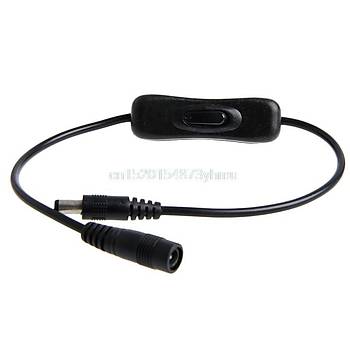 On/Off Anahtarlı Uzatma Ara Kablosu DC Güç Plug 5.5x2.1mm 