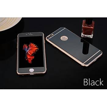 iPhone 6 Plus ��in �n/Arka Mirror Aynal� Ekran Koruyucu Tamperli Cam Siyah Renk