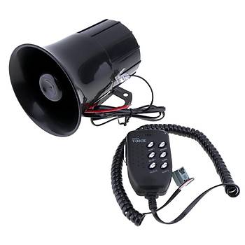 Ara Motosiklet Megafon Hoparlr 115db 100W 12V 6 Farkl Siren Sesi Mikrofon