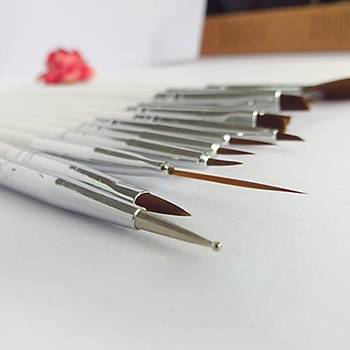 12 li Set Nail Art Trnak Sanat Fralar Kalem Fra Aralar Set UV Jel Dizayn