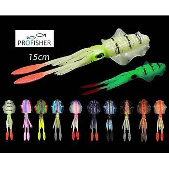 PROFISHER TPR Fosforlu Silikon Kalamar Sahte Yem 15 cm 19 gr 8101