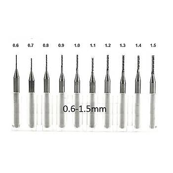 Tungsten Karbür PCB Kesme Oyma CNC Freze Uç 0.6-1.5mm 10lu Set
