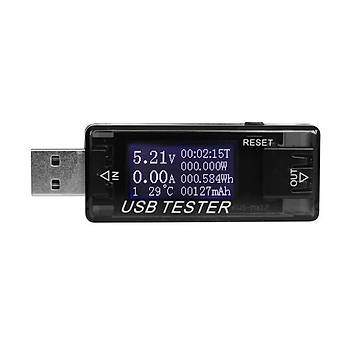 USB Akým ve Gerilim Þarj Kapasitesi Test Güç Ölçer Ampermetre Voltmetre 