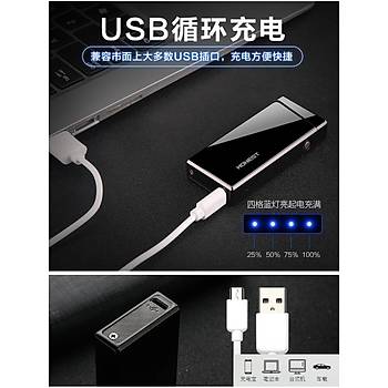 Çift Ark Plazma Alevsiz Çakmak Tesla Elektronik USB Şarjlı Anti Rüzgar