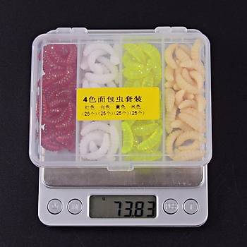 PROFISHER 100 Adet Silikon Sahte Kurt Yem 2.4*0.4 cm 0.5 gr Horsemouth  