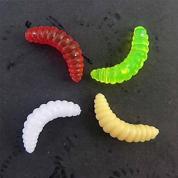 PROFISHER 100 Adet Silikon Sahte Kurt Yem 2.4*0.4 cm 0.5 gr Horsemouth  