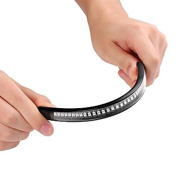 Motosiklet Fren ve Dn Sinyali Plaka 48 LED Ik Esnek Kuyruk erit 50cm Kablo