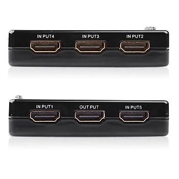 HDMI 1080p Hd Spilitter 5 Port Datc Hub Kutusu ve Uzaktan Kumanada