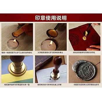 Retro Mektup M�h�r� Damga K Harfi + 30 Adet M�h�r Mumu + Eritme Ka����