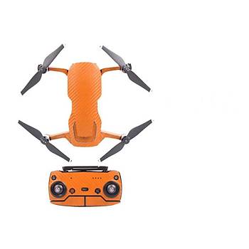 Dji Mavic Air i�in Turuncu Karbon Grain Su Ge�irmez PVC Cilt ��kartma Seti