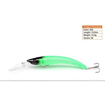 PROFISHER 1 Adet Sert Sahte Yapay Yeşil Trolling Pike Balık Yem 15,5cm