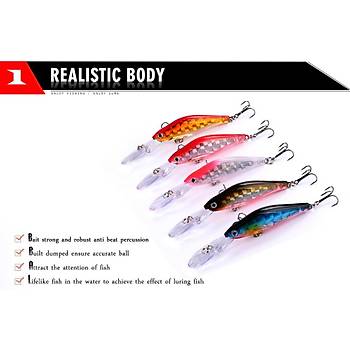 PROFISHER 5 li Set Sert Yapay Mosaic Reflect Balk Yem 9,5cm