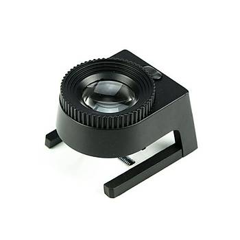 20X Optik Cam Lens Büyüteç 3 LED Işık Metal Gövde Katlanır Cetvel 