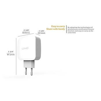 IPHONE SAMSUNG ŞARJ 3 USB PORT 3.4A LDNIO