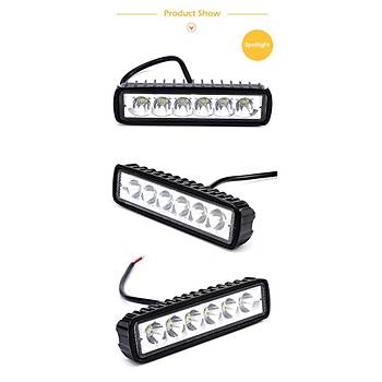 Ara Motorsiklet 18W 12V LED Ik Bar Spot Flood Lama Sr Sis Far