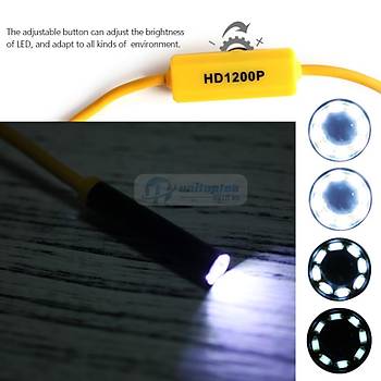 Wifi Endoskop Kamera 8mm 8 Led 1200P 3.5mt Sert Kablo Su Geçirmez