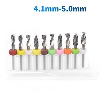 Mikro Karbr PCB Matkap Ucu Metal CNC Sondaj 10lu Set 4.1-5.0mm 