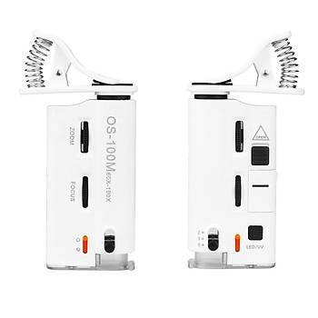 60X 100X UV LED I��kl� Mikroskop B�y�te� Cep Telefon Klipsli 