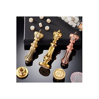 Mum M�h�r Damga Kolu Premium Metal Kraliyet Tac� Parlak Alt�n