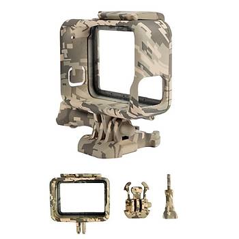 GoPro Hero 5 6 7 Black için Kamuflaj Desen Koruyucu Kasa Çerçeve