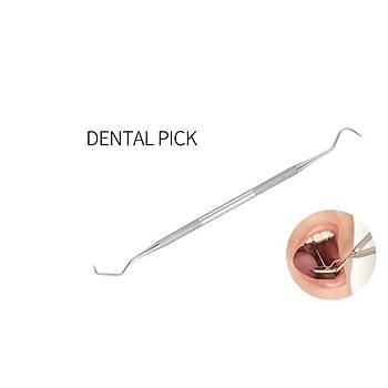 Paslanmaz Çelik Diş Temizleme Ağız Bakımı 4 li Set Ayna Orak Skaler Spatula Cımbız
