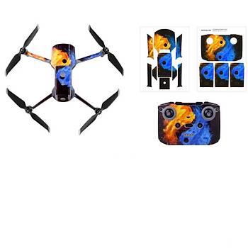 DJI Mavic Air 2 PVC Etiket Koruyucu Film Gvde Kol Kumanda Pil