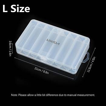 Sahte Balık Yem Muhafaza Plastik Kutu Çift Taraflı 14 Bölmeli 21 * 11,5 * 3.6 cm
