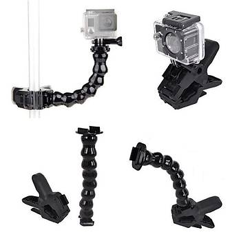 Gopro Aksiyon Kamera Flex Yılan Kelepçe Evrensel Kol 8 Bölümlü 