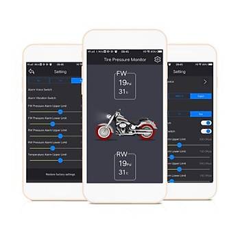 Motosiklet Bluetooth Lastik Basıncı Telefondan İzleme Sistemi TPMS 