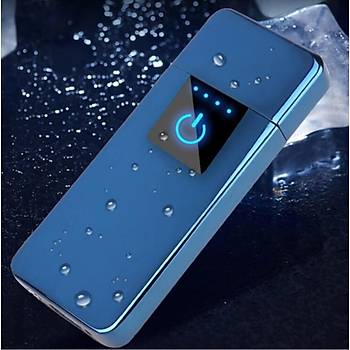 Alevsiz Çakmak Parmak İzi Dokunmatik Sensör USB Şarjlı Mini  