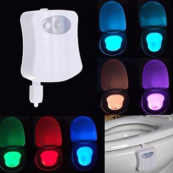 Klozet Gece Işık 8 Renk Sensörlü LED Banyo Lambası