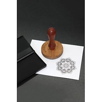 Mühürcüm Kişiye Özel Ahşap Kitap Mührü Damga Yuvarlak 4,5 cm Çapında MADKM045