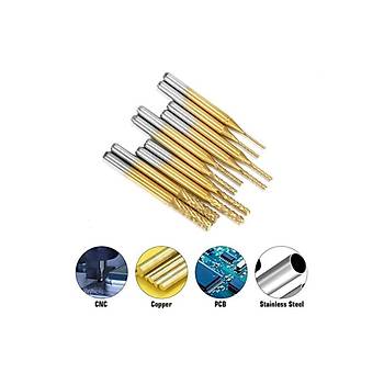 PCB Mini Karbür Freze Kesici 1.0-3.0mm 10 lu Set 3.175mm Shank