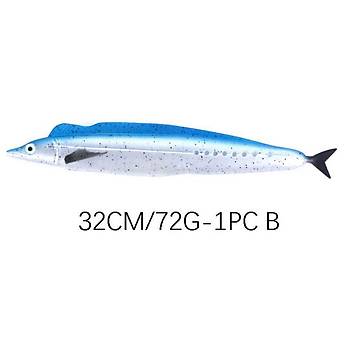PROFISHER Tuna Avı Lacivert Silikon Sahte Balık Yem 32 cm 76 gr 