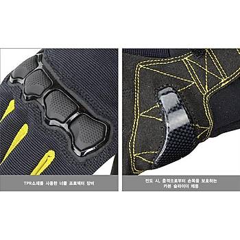 Motorsiklet Yazlk Eldiven KOMINE GK162 3D rg Teknolojisi Sar/Siyah XL 