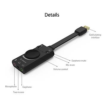USB Ses Kartý Adaptörü Stereo Mic Hoparlör Kulaklýk Ses Jack 3.5mm