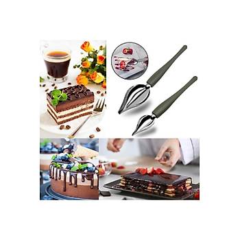 Profesyonel Mutfak Sos Dekor Kaşığı Şef Sanat Paslanmaz Çelik 2pc R1499SS