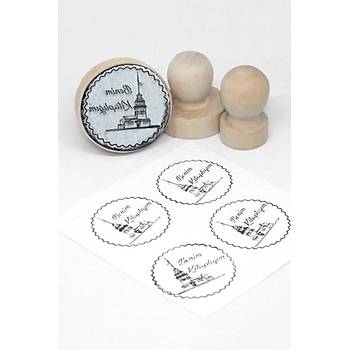 Kişiye Özel Kitap Mührü İsim Yazılı Kitap Mührü ve Istampa Set R5814-08