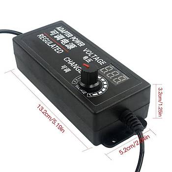 3-12V 5A Ayarlı Güç Adaptörü Led Ekran AC DC Değişken Gerilimli
