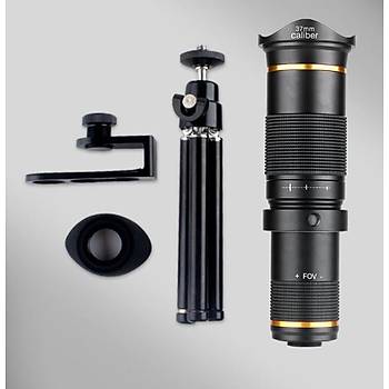 30X Telefoto Lens Harici 4K HD Monoküler Teleskop Telefon İçin 
