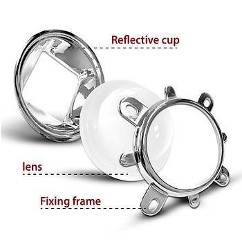 20W-120W Led ��in 44mm 90� Optik Cam Lens + Reflekt�r + Kasa