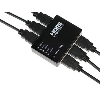 HDMI 1080p Hd Spilitter 5 Port Datc Hub Kutusu ve Uzaktan Kumanada