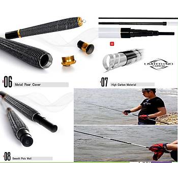 Karbon Fiber Teleskopik Kamış Nehir Göl Rezervuar Ultralight Super Hard 6.3 Mt