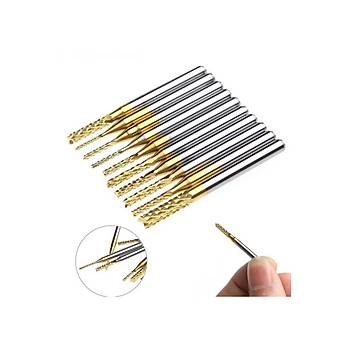 PCB Mini Karbür Freze Kesici 0.8-3.175mm 10 lu Set 3.175mm Shank