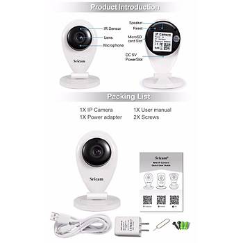 Sricam 720P H.264 Wifi IP Camera Wireless ONVIF Ge G�r�� Pan Tilt