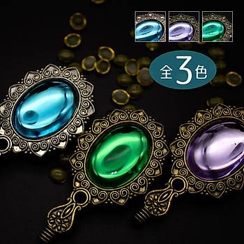 Kraliyet Yeşil Taşlı Döküm Metal Mum Mühürü Sapı Antik Gold 