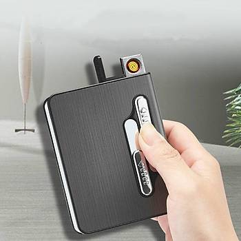 Tungsten Kzdrmal akmak ve 10 Sigara Kapasiteli Tama Kutusu USB arjl
